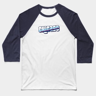 Retro Chicago Word Art with Stripes CHI Baseball T-Shirt